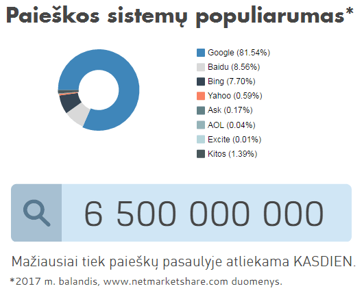 Lietuvoje populiariausia paieškos sistema - Google