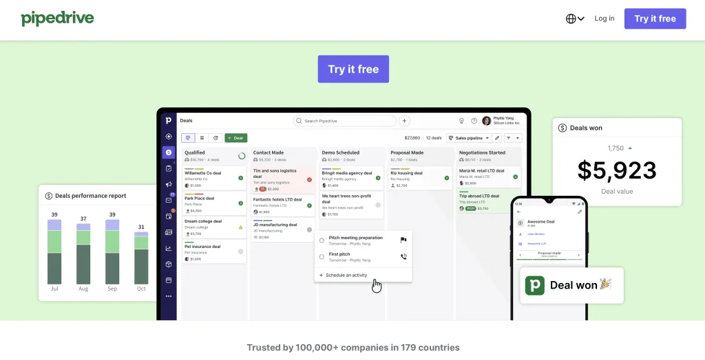 Geriausios CRM sistemos pipedrive